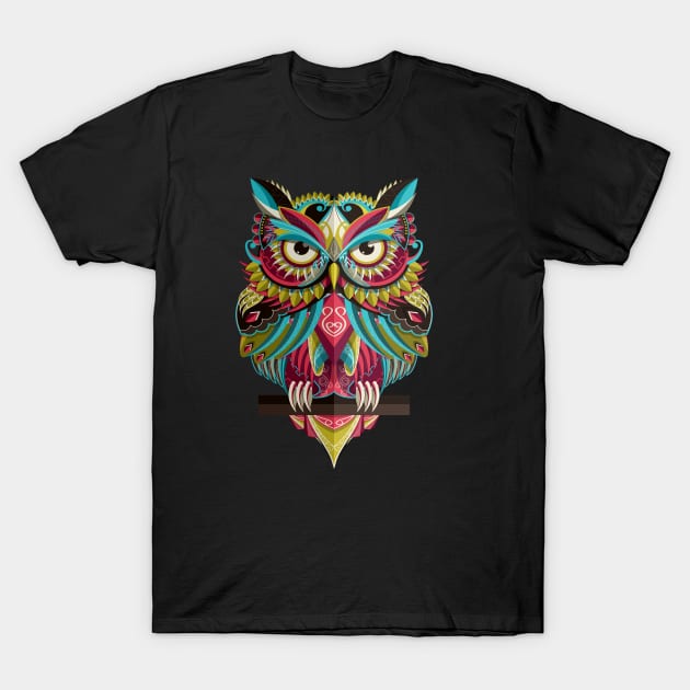 Colorful owl T-Shirt by Rayken365